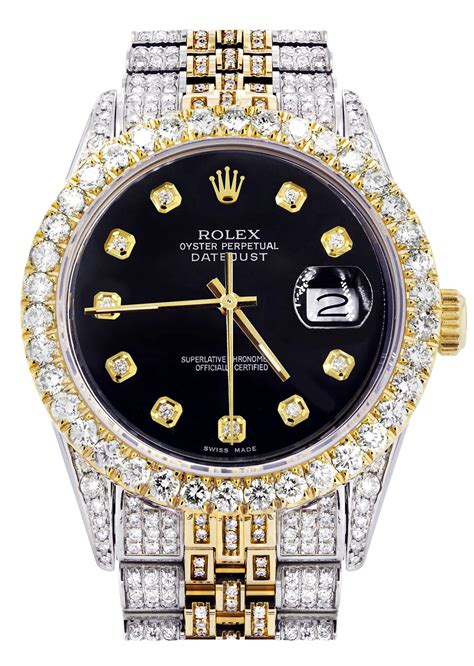 iced out rolex datejust 36 mm|iced out Rolex price.